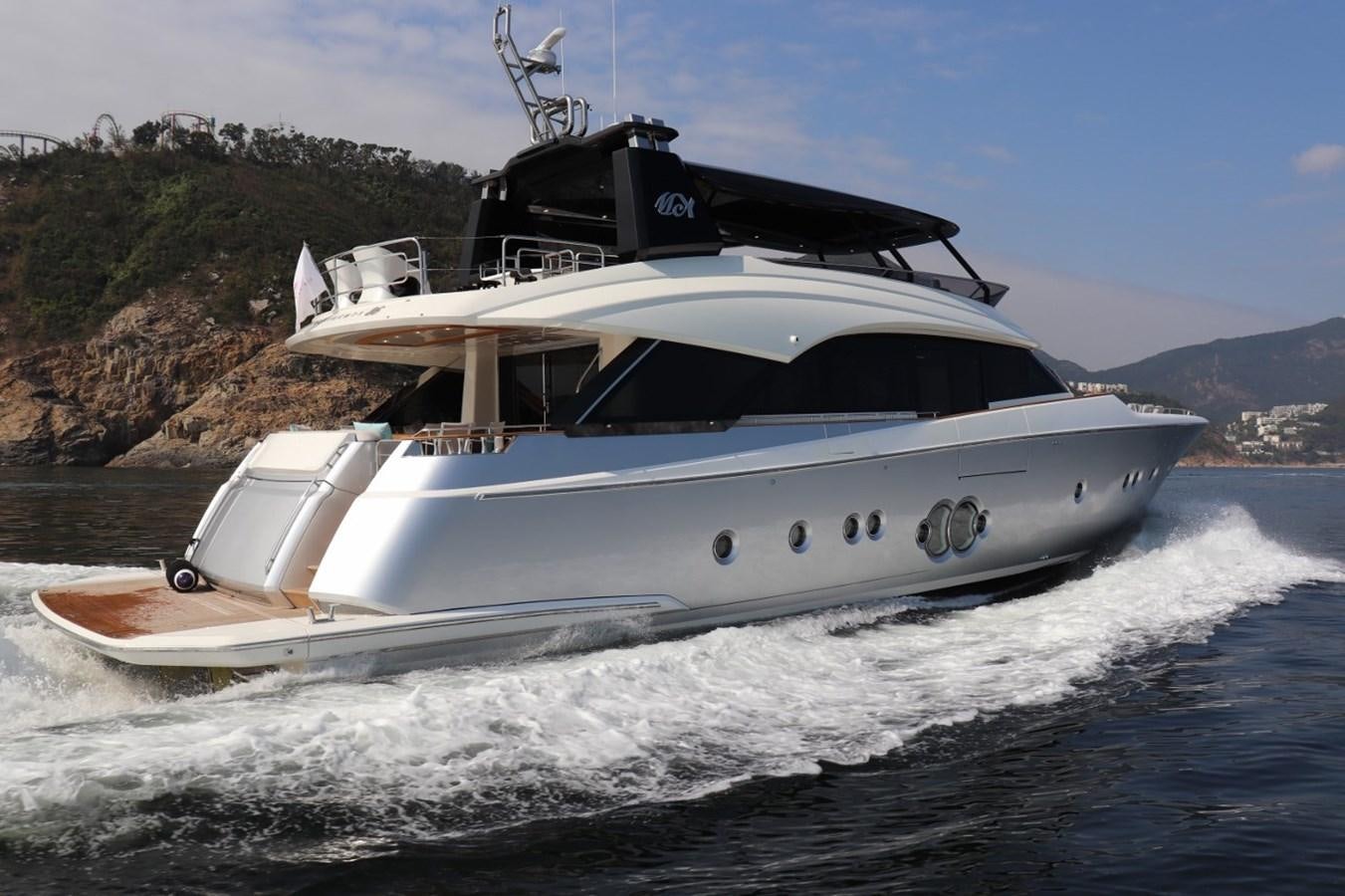 a boat on the water aboard MONTE CARLO YACHTS 86 Yacht for Sale