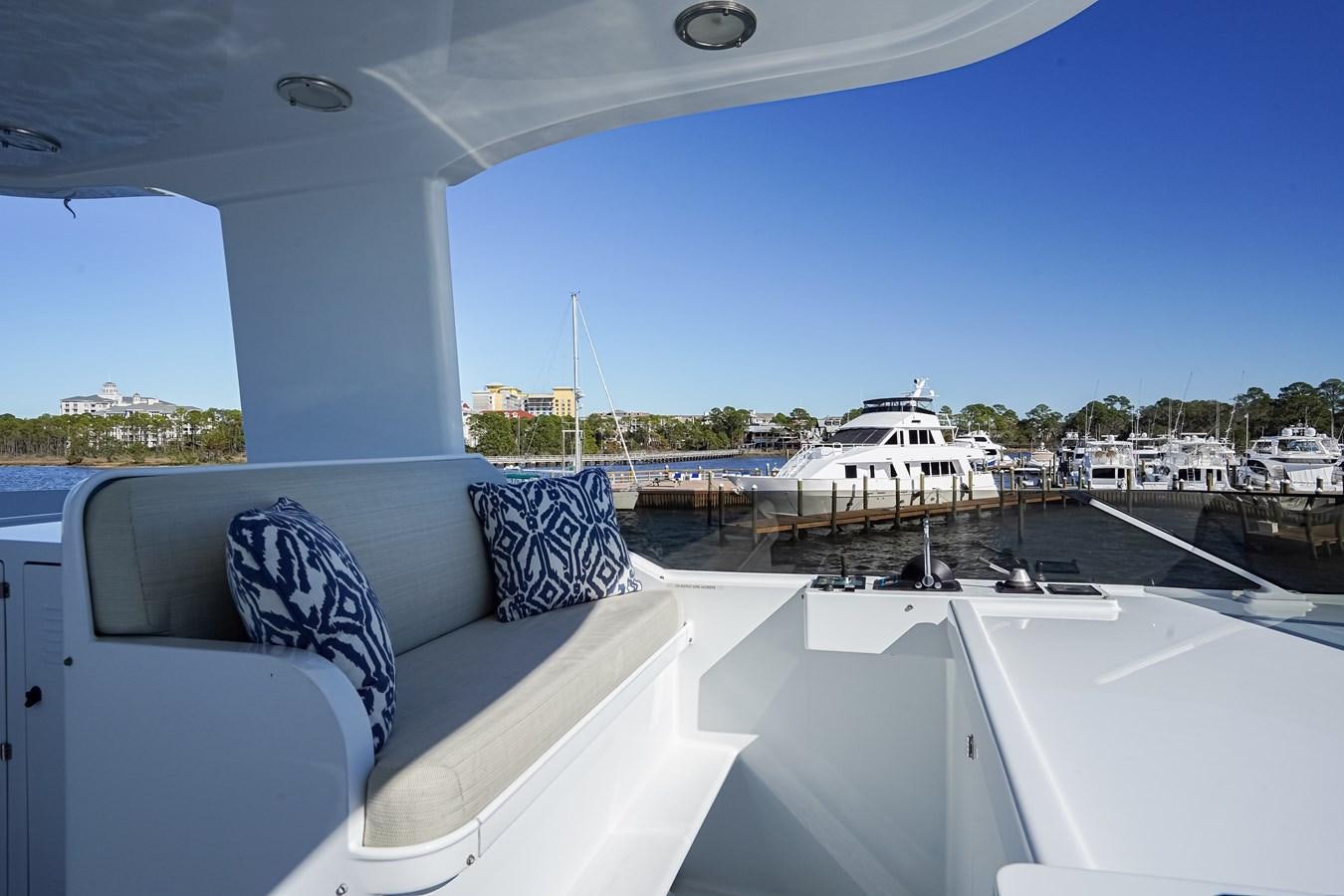 a boat on a deck aboard CHECKERS Yacht for Sale