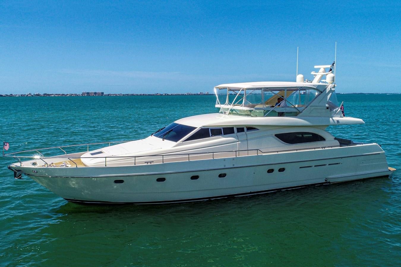 a white yacht in the water aboard FERRETTI Yacht for Sale
