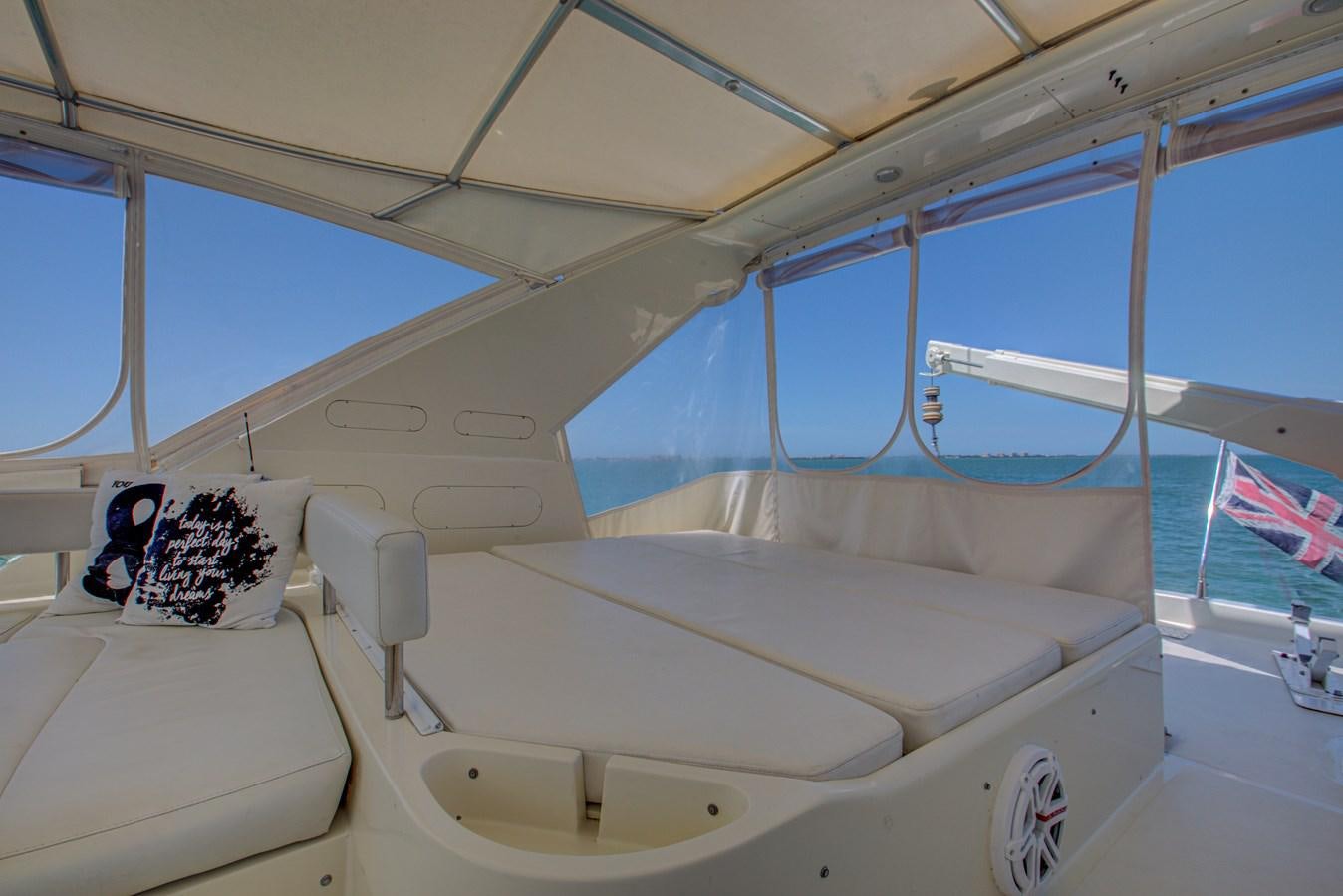 a bathroom with a large window aboard FERRETTI Yacht for Sale