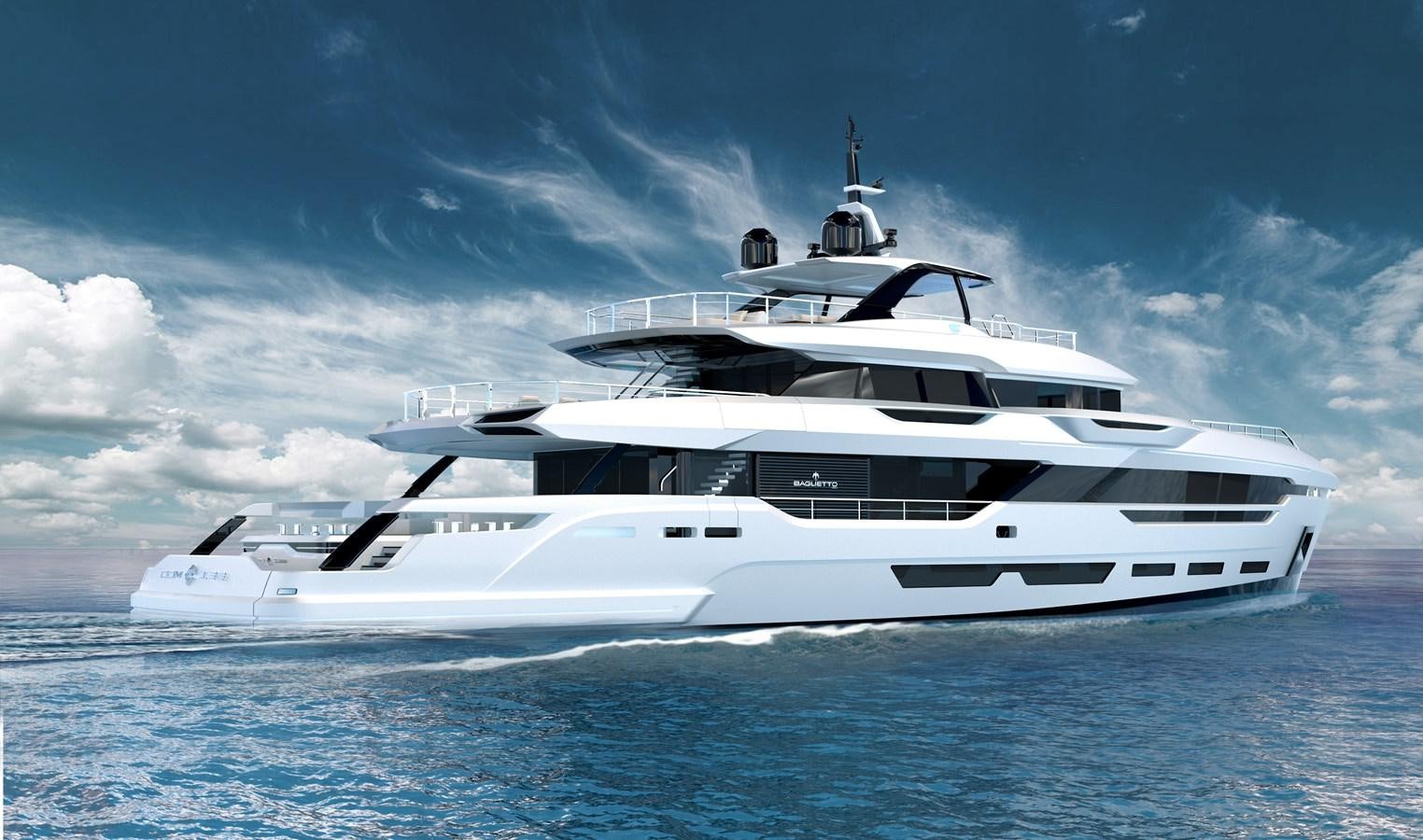 a white yacht in the water aboard ASTERA Yacht for Sale