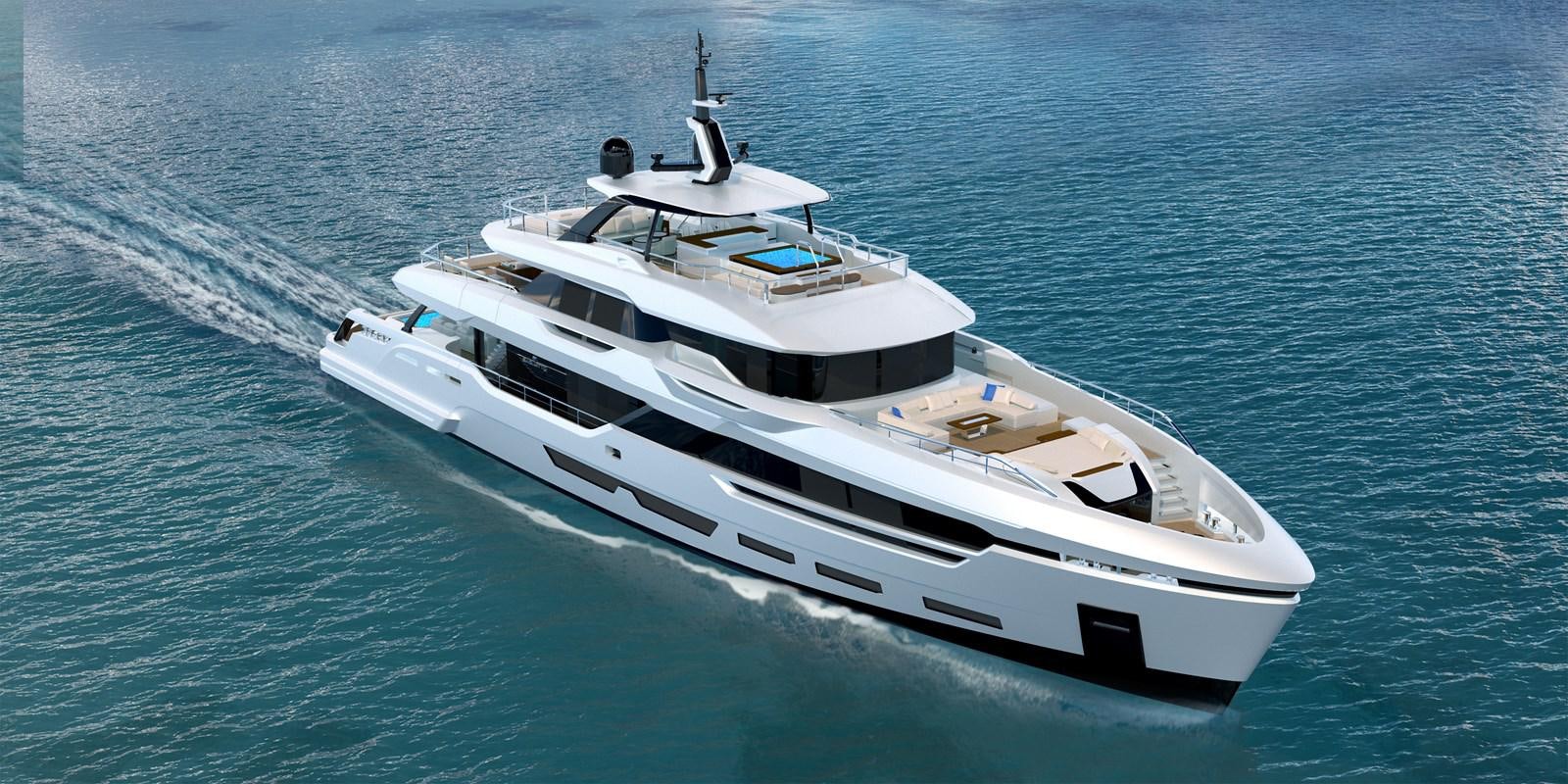 a white boat on the water aboard ASTERA Yacht for Sale