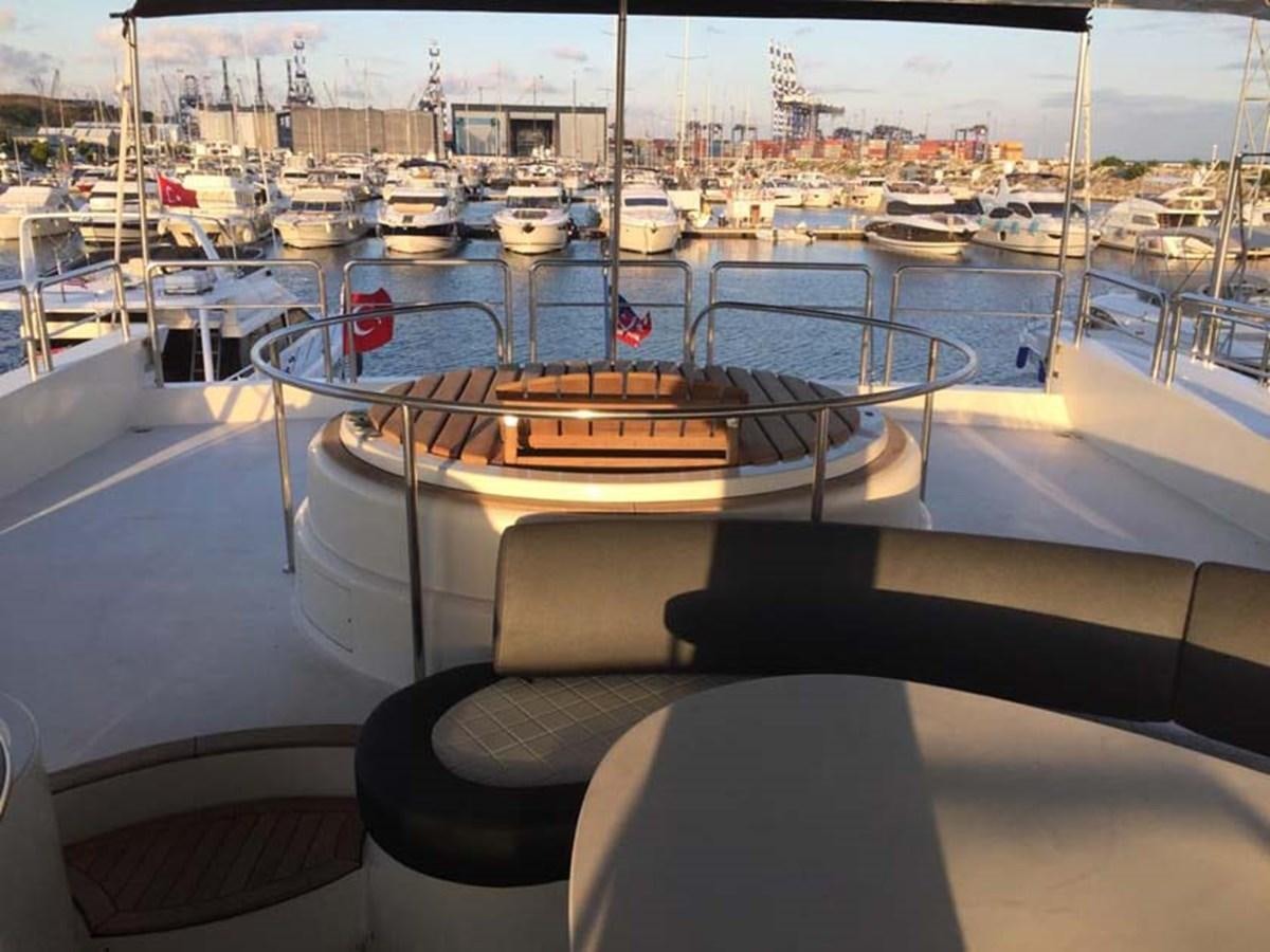 a boat in a harbor aboard AEGINA Yacht for Sale