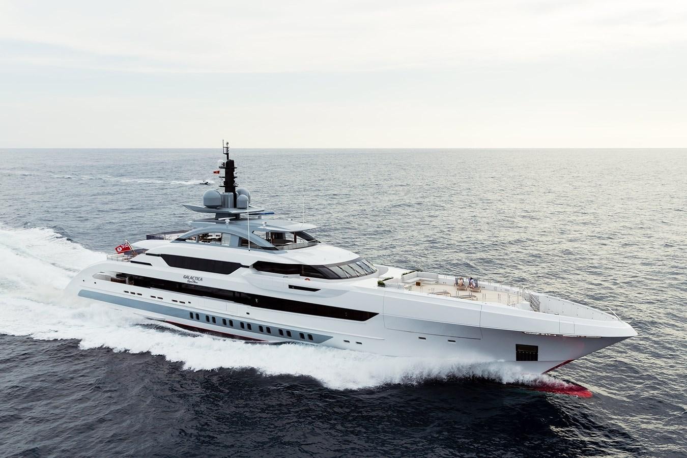 a white yacht in the water aboard GAJA Yacht for Sale