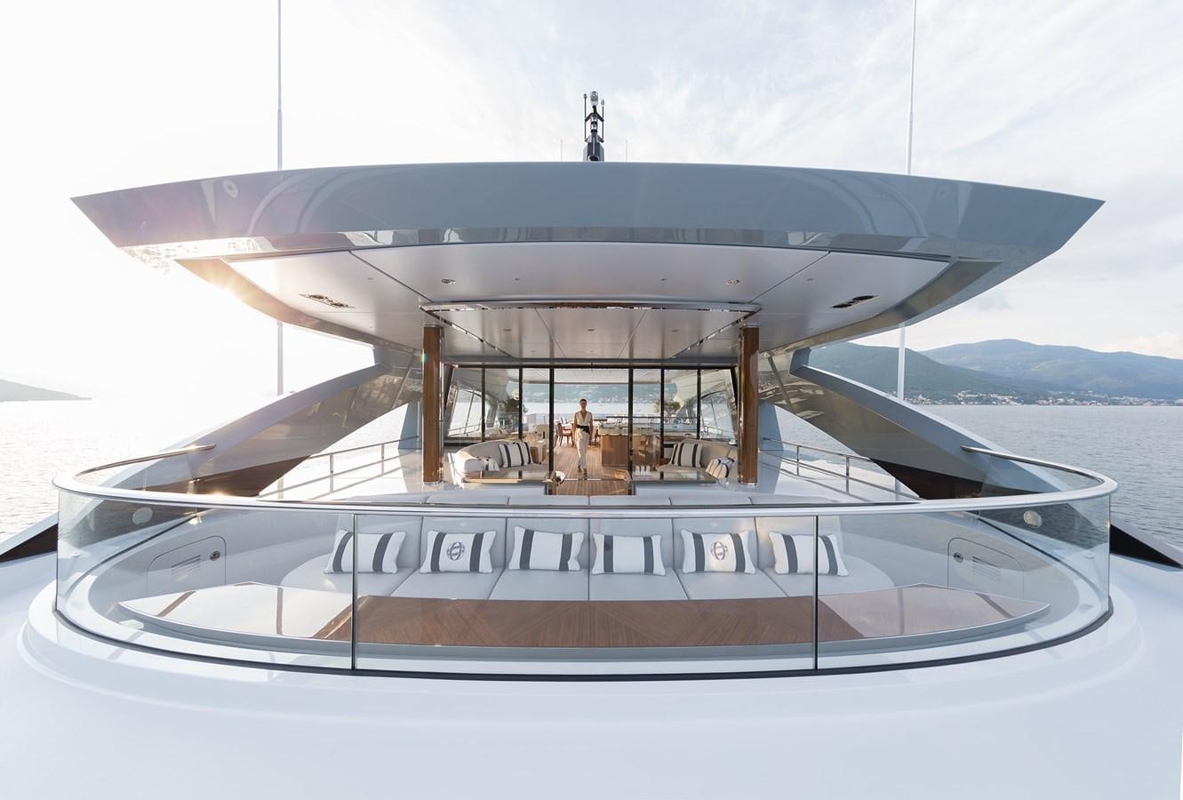 a large white boat aboard GAJA Yacht for Sale