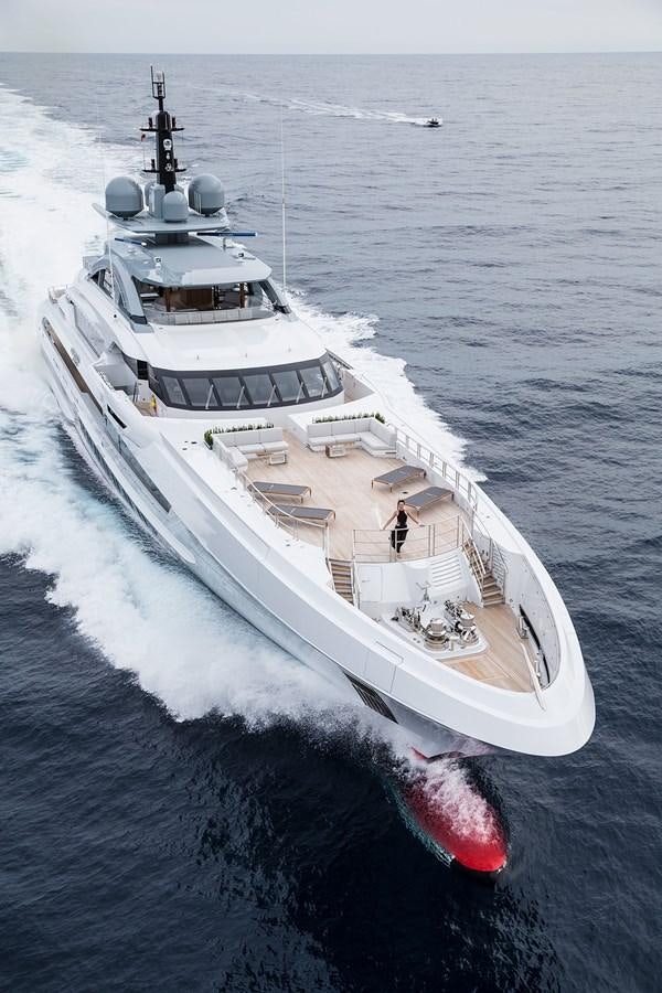a large white ship in the water aboard GAJA Yacht for Sale
