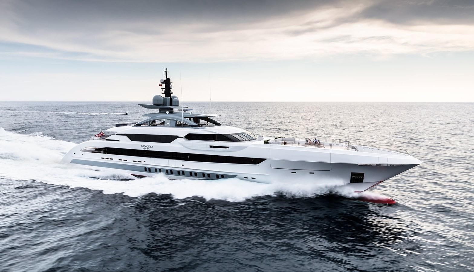 a white yacht in the water aboard GAJA Yacht for Sale