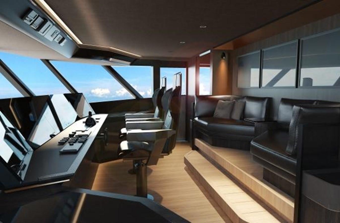a room with a couch and a table and a computer aboard 50 METER OCEAN Yacht for Sale
