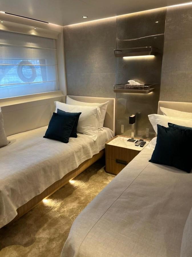 a room with two beds aboard RANDY BETH Yacht for Sale