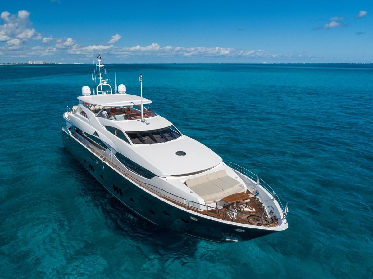 a white boat in the water aboard 2010 SUNSEEKER 34M  @ AVENTURA FL Yacht for Sale