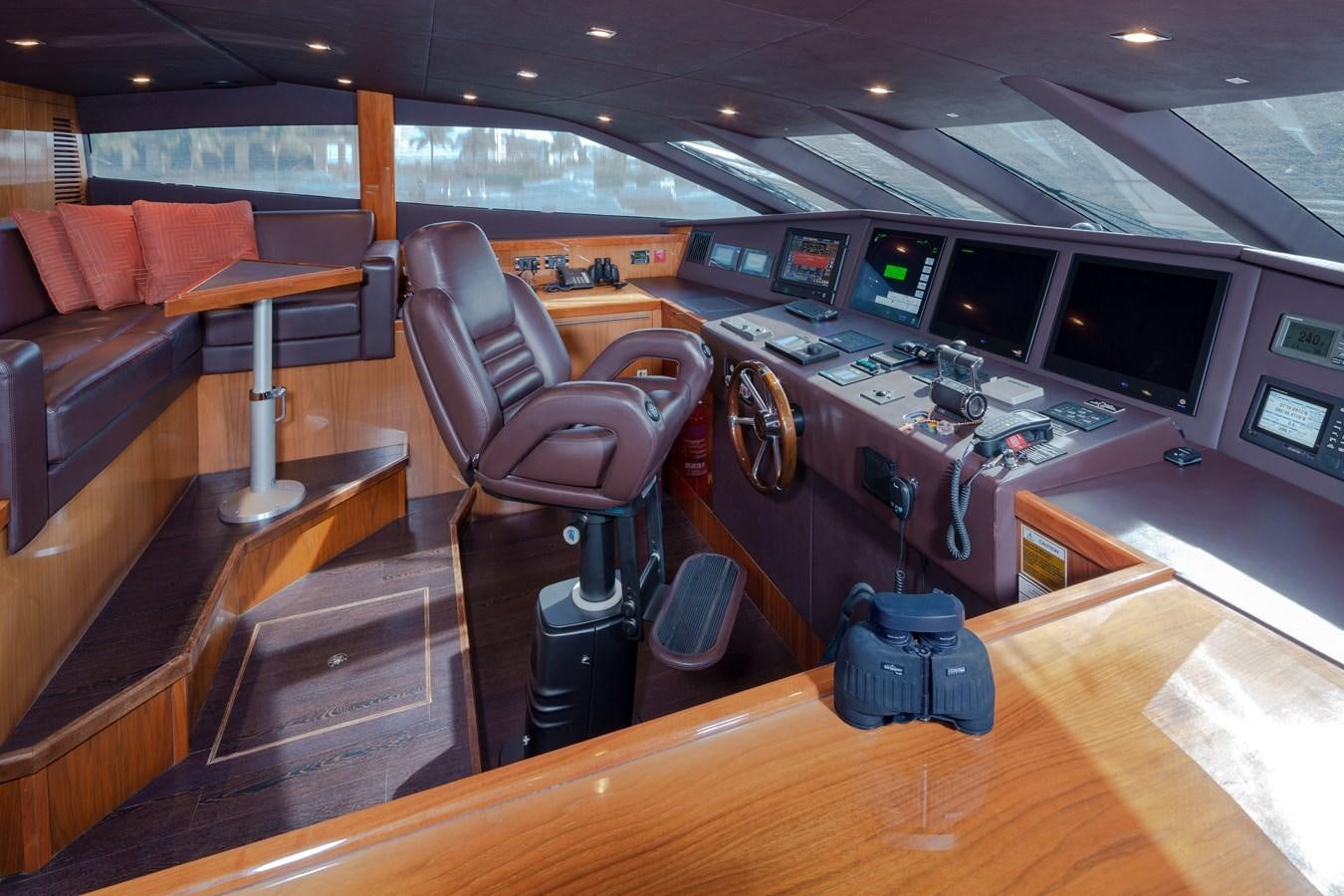 a room with a table and chairs aboard 2010 SUNSEEKER 34M  @ AVENTURA FL Yacht for Sale