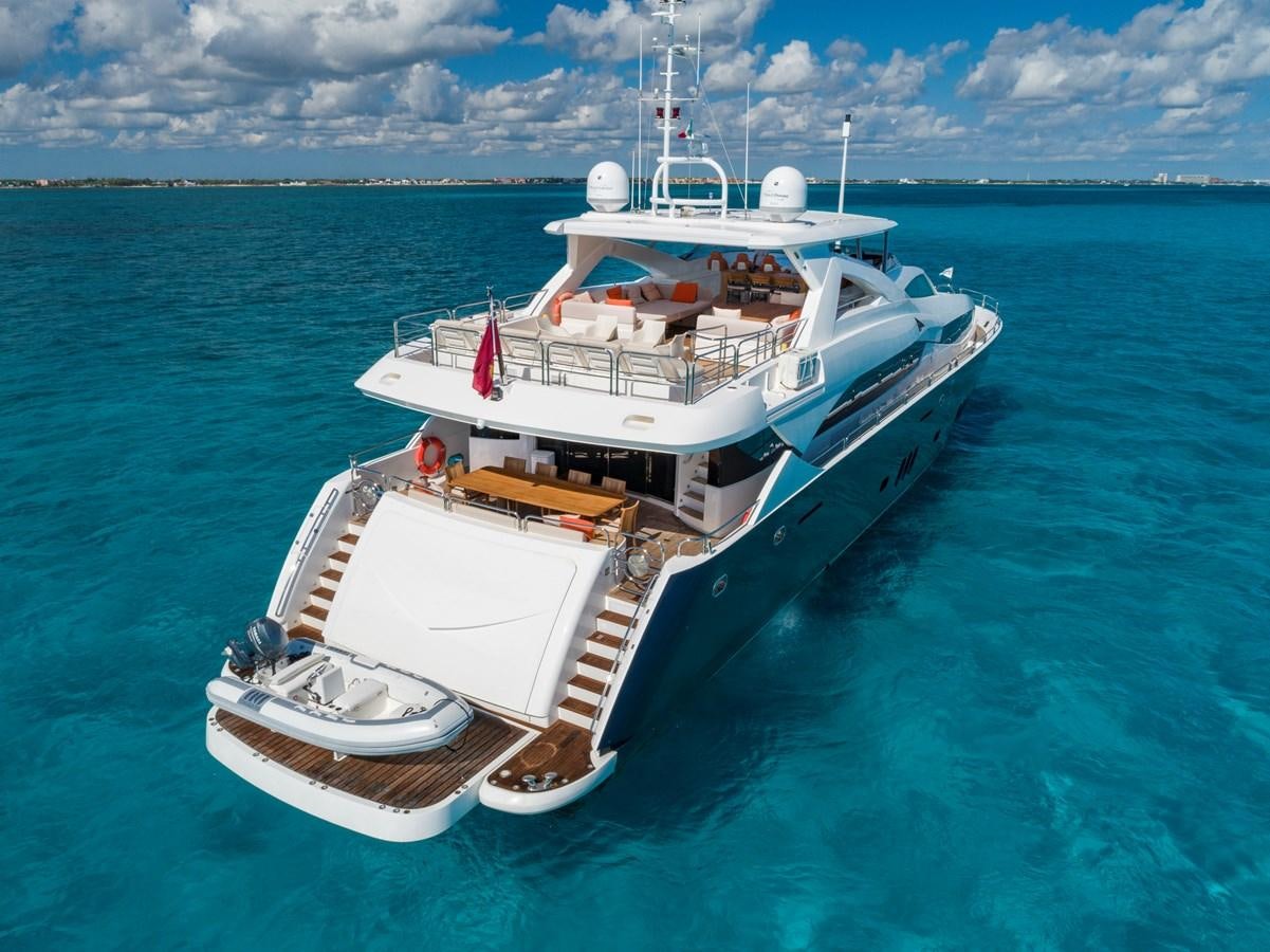 a large white boat in the water aboard 2010 SUNSEEKER 34M  @ AVENTURA FL Yacht for Sale