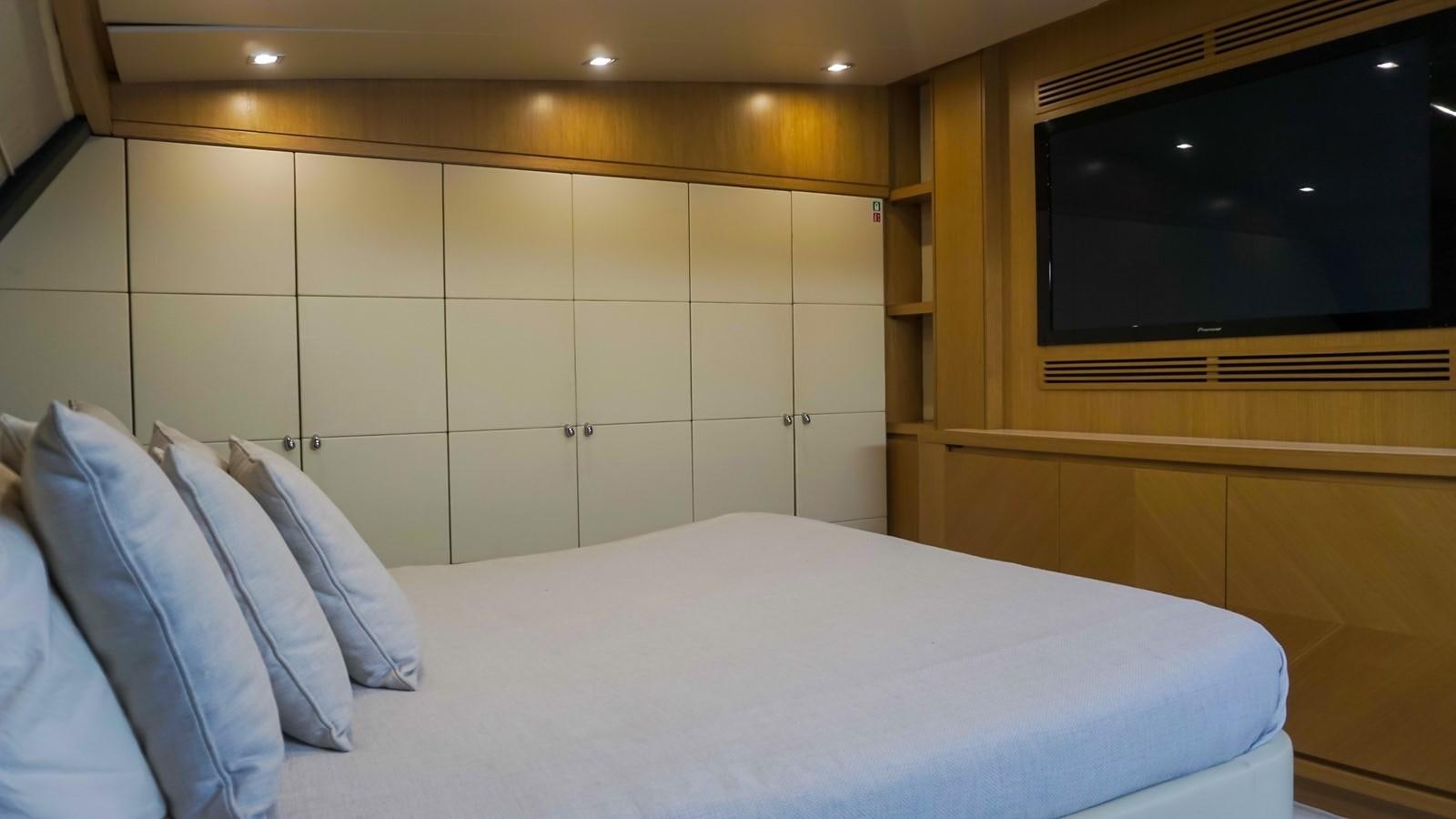 a bed in a room aboard PETRUS Yacht for Sale