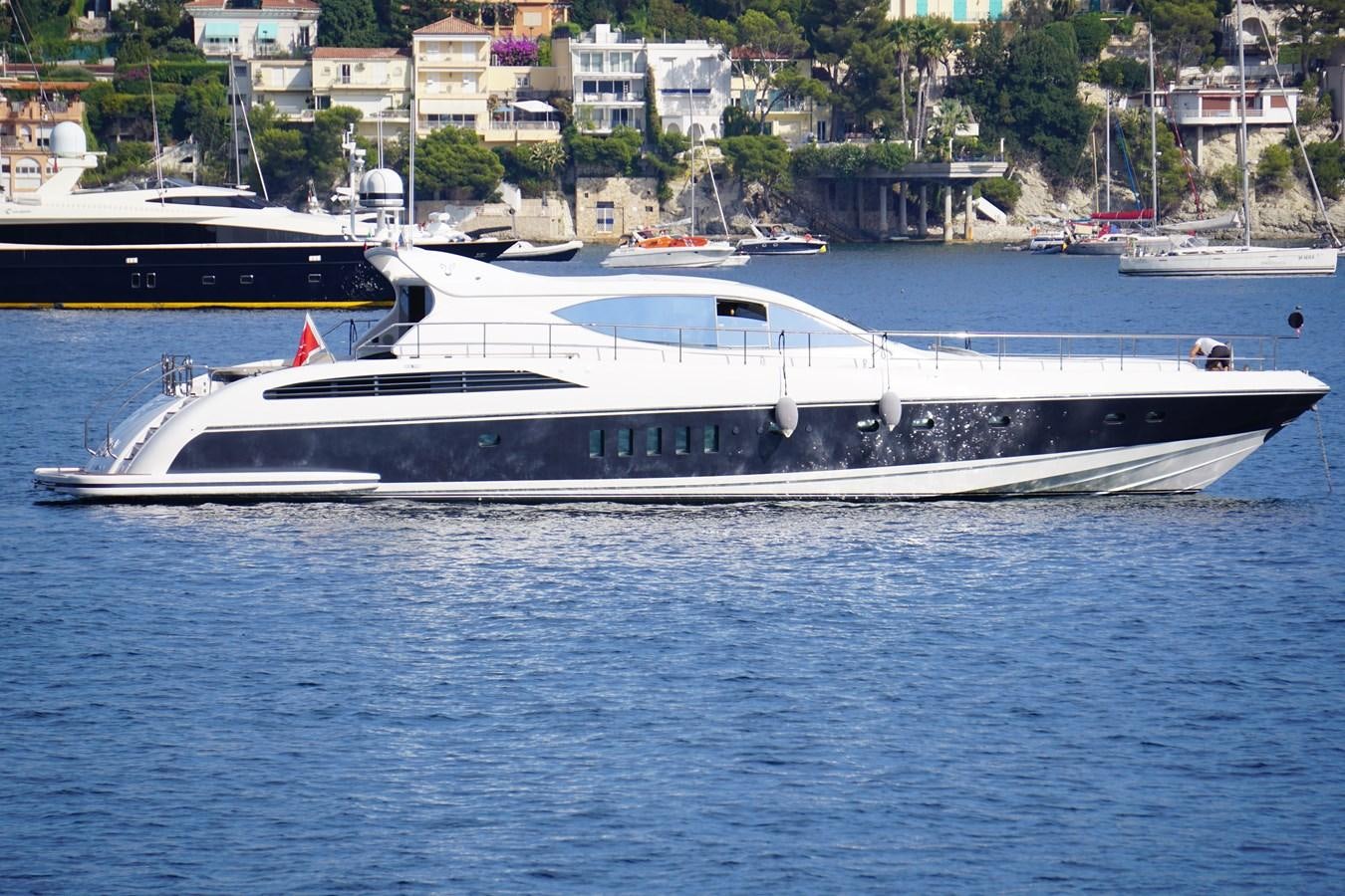 a large white boat in the water aboard @LAST Yacht for Sale