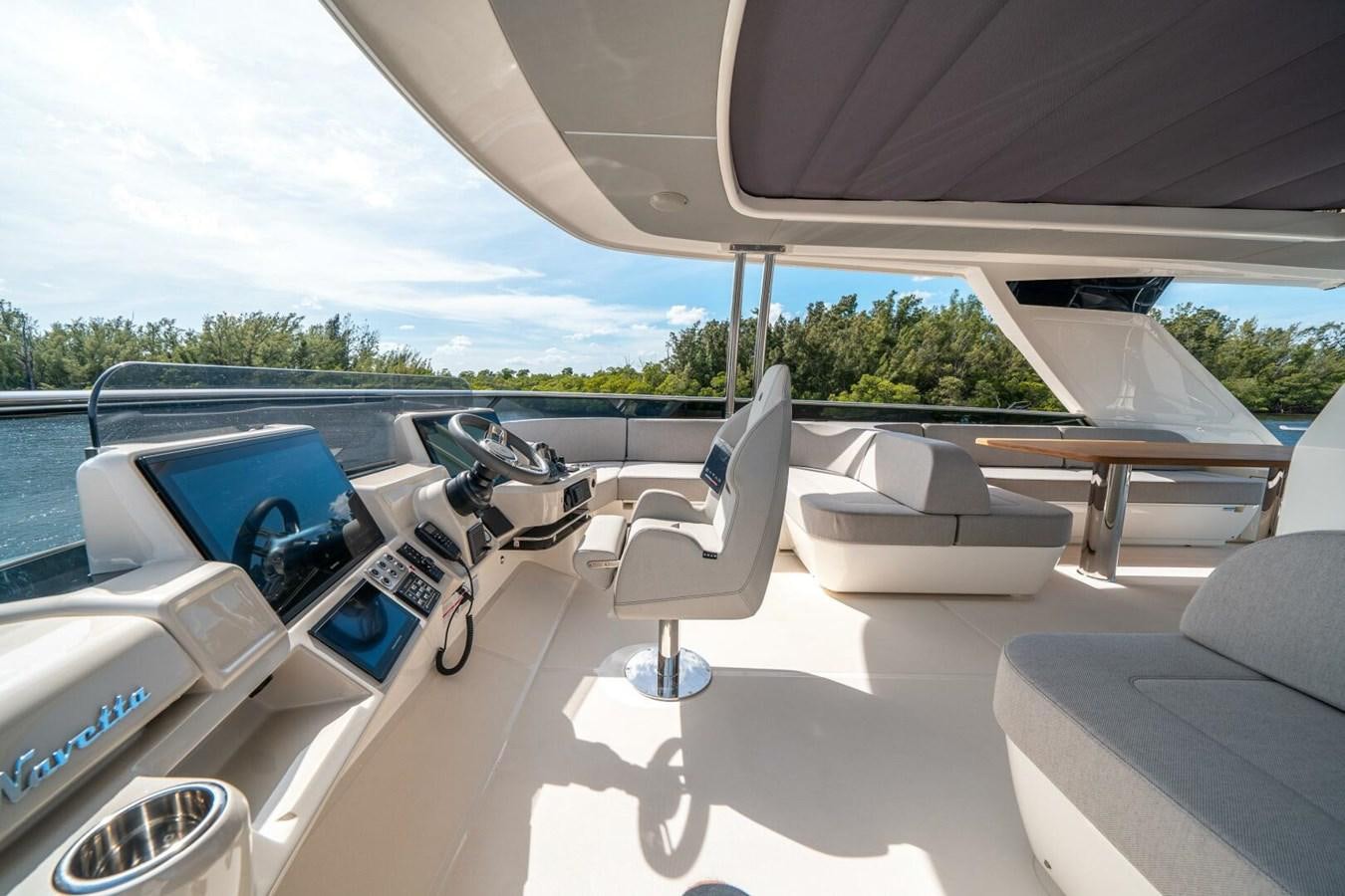 inside of a car aboard NAVETTA 68 Yacht for Sale