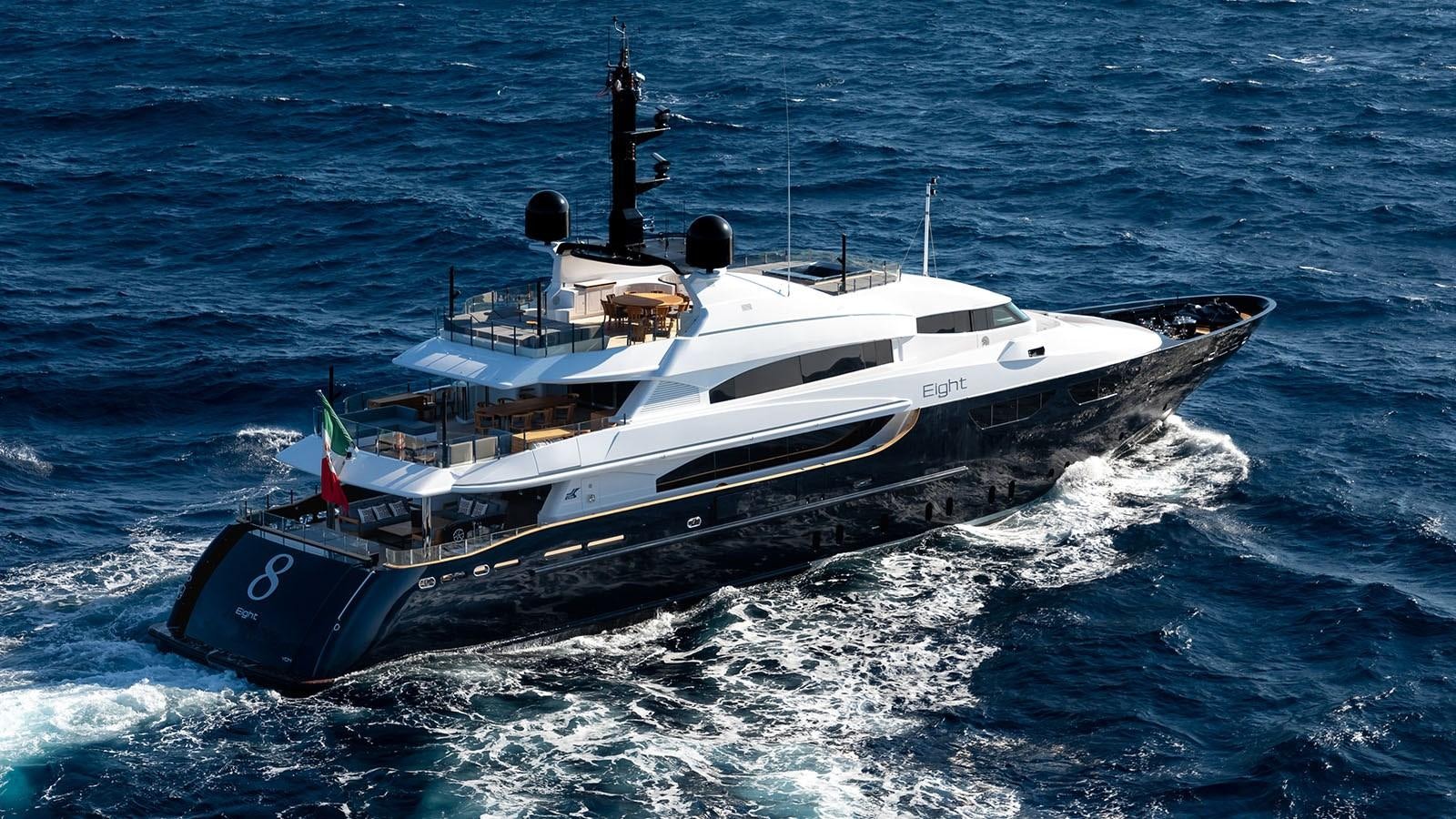 a navy ship in the water aboard ALASKA Yacht for Sale