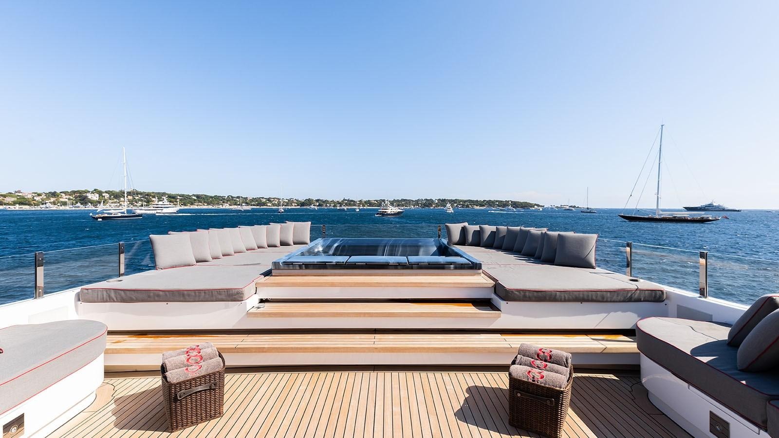 a deck with boats on it aboard ALASKA Yacht for Sale