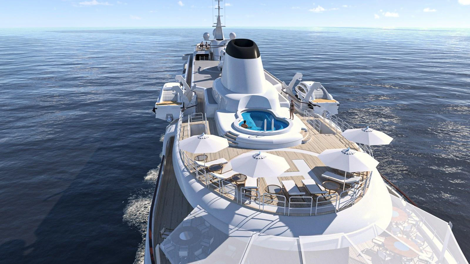 a boat on the water aboard PROJECT Y910 Yacht for Sale