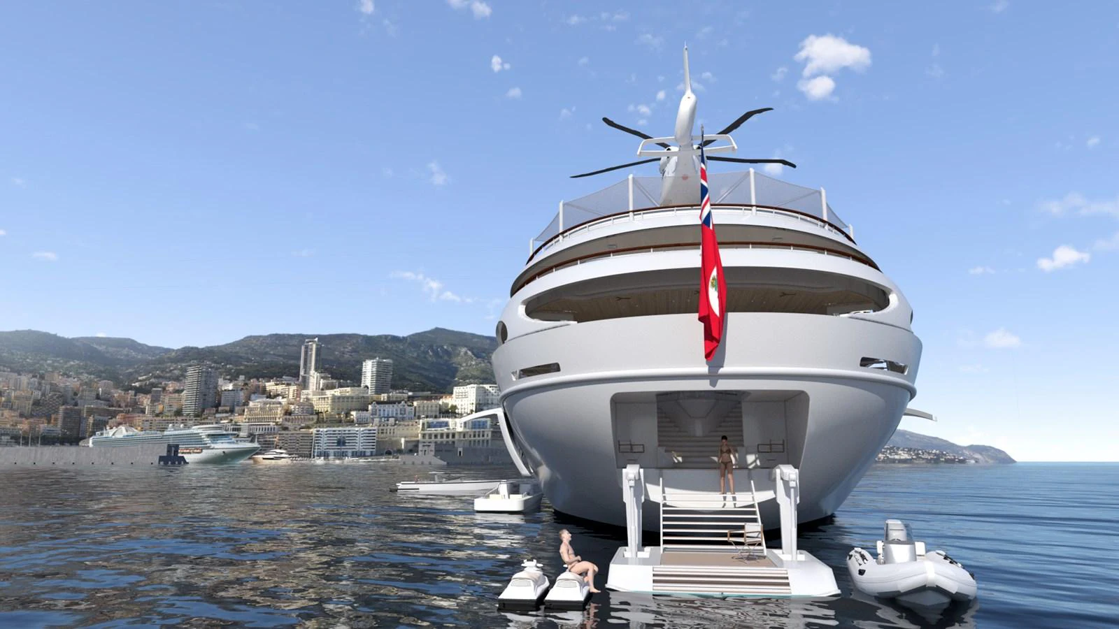 a boat on the water aboard PROJECT Y910 Yacht for Sale