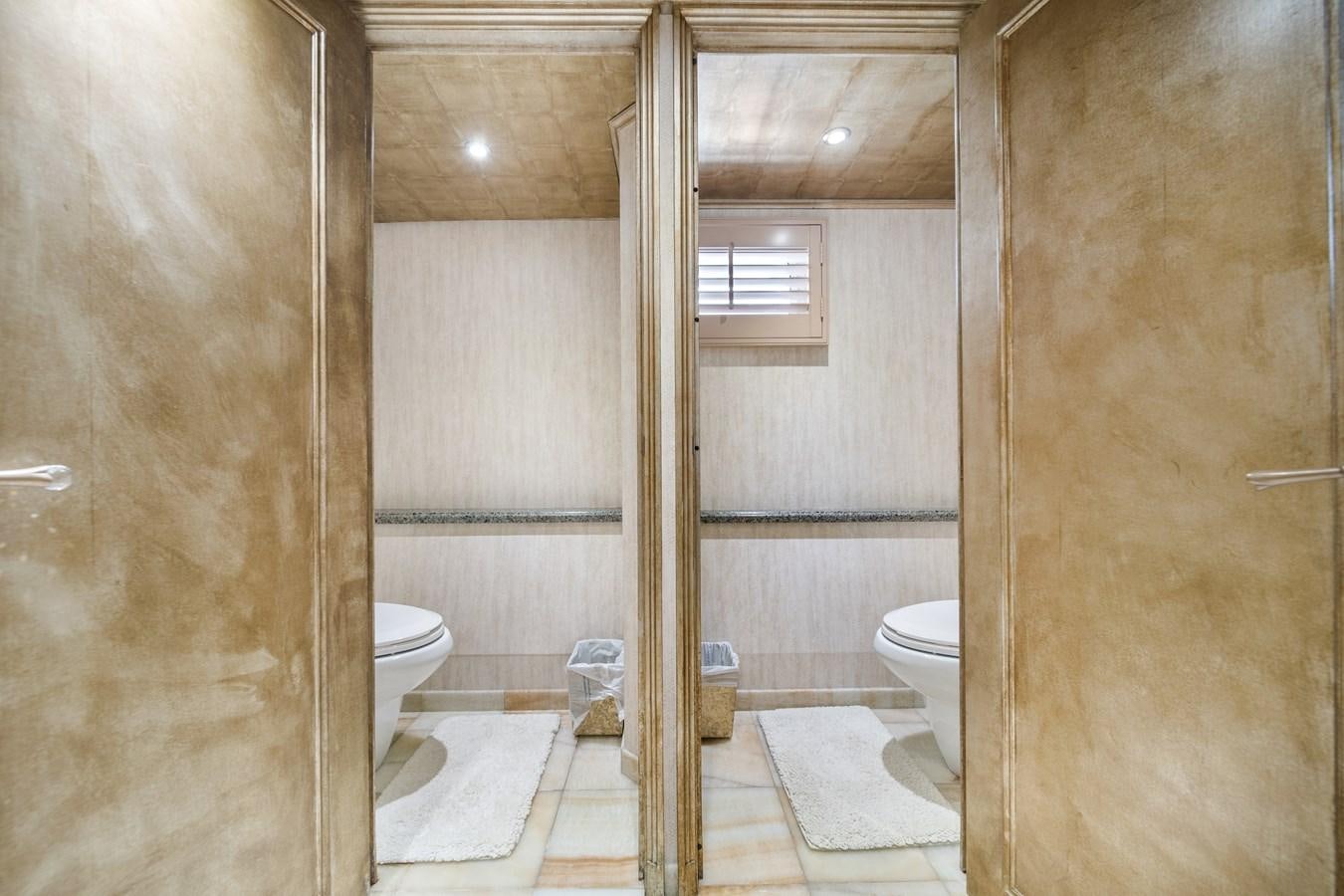 a bathroom with a shower aboard OCEAN DRIVE Yacht for Sale