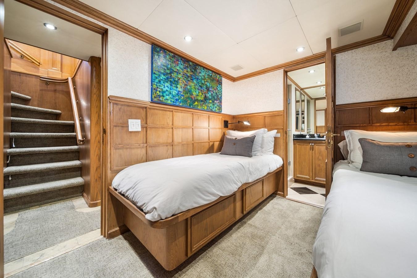 a bed in a room aboard OCEAN DRIVE Yacht for Sale