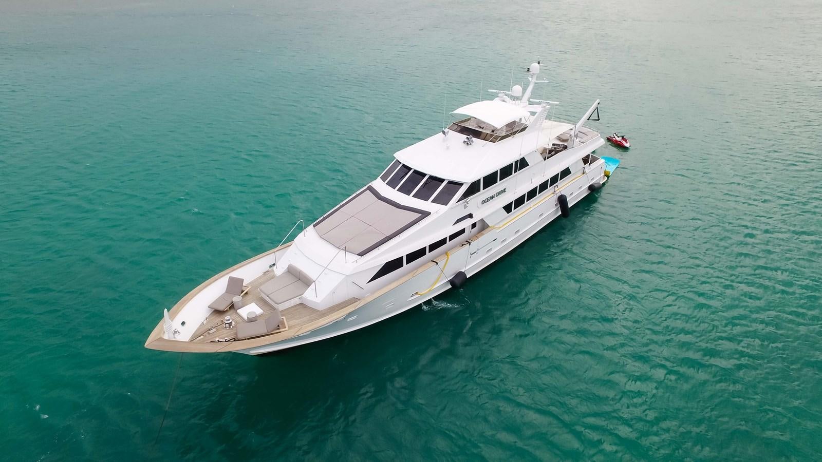 a white boat in the water aboard OCEAN DRIVE Yacht for Sale