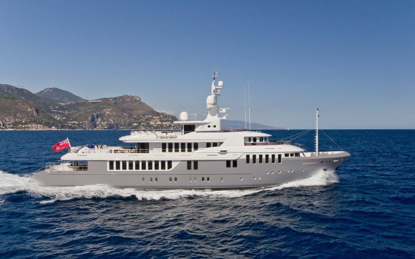 a large white boat in the water aboard BELLA 2 Yacht for Sale
