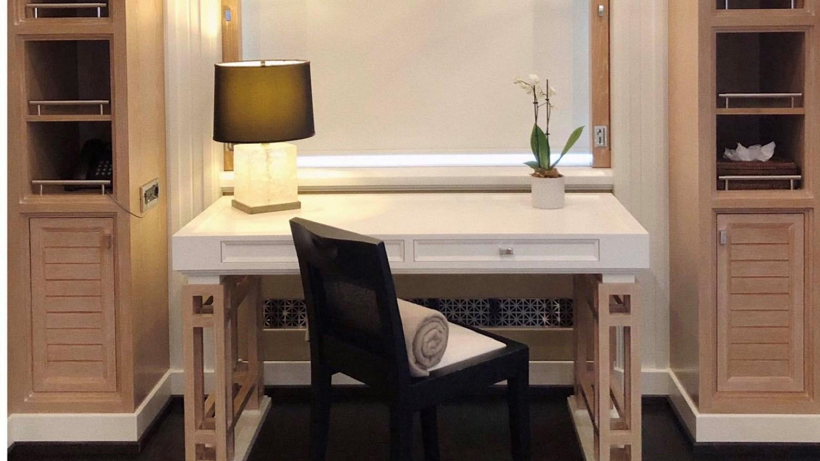 a chair in front of a desk aboard BELLA 2 Yacht for Sale