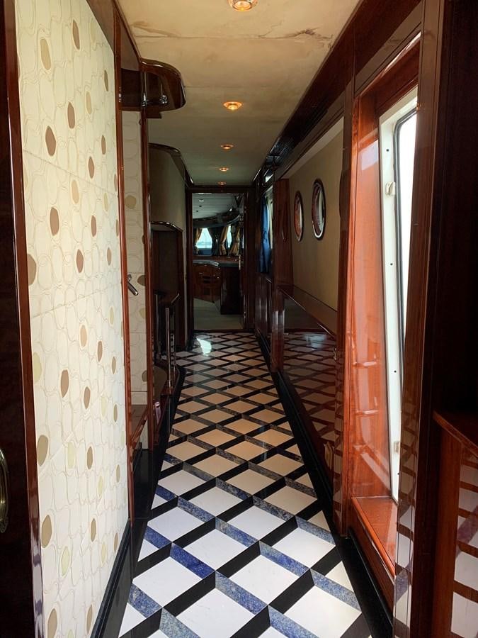 a hallway with a tile floor aboard 117 BILGIN YACHTS 2007  Yacht for Sale