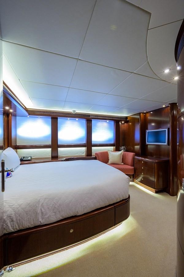 a bed in a room aboard TEMPO REALE Yacht for Sale