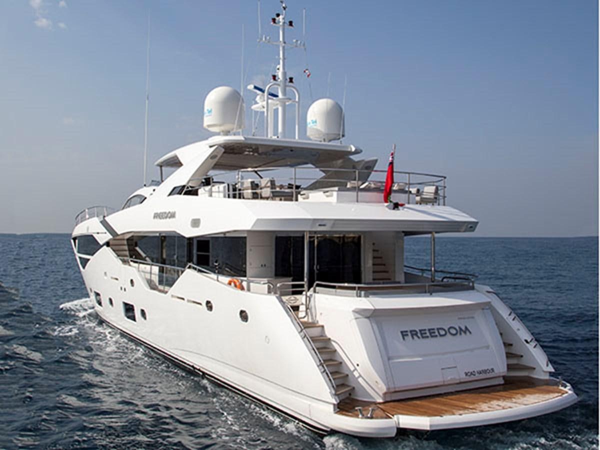 a boat on the water aboard FREEDOM Yacht for Sale