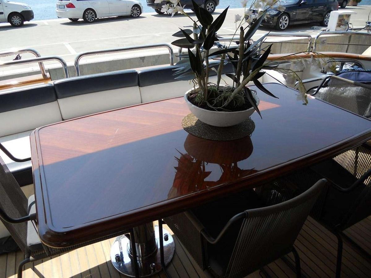a potted plant on a table aboard ENIGMA Yacht for Sale