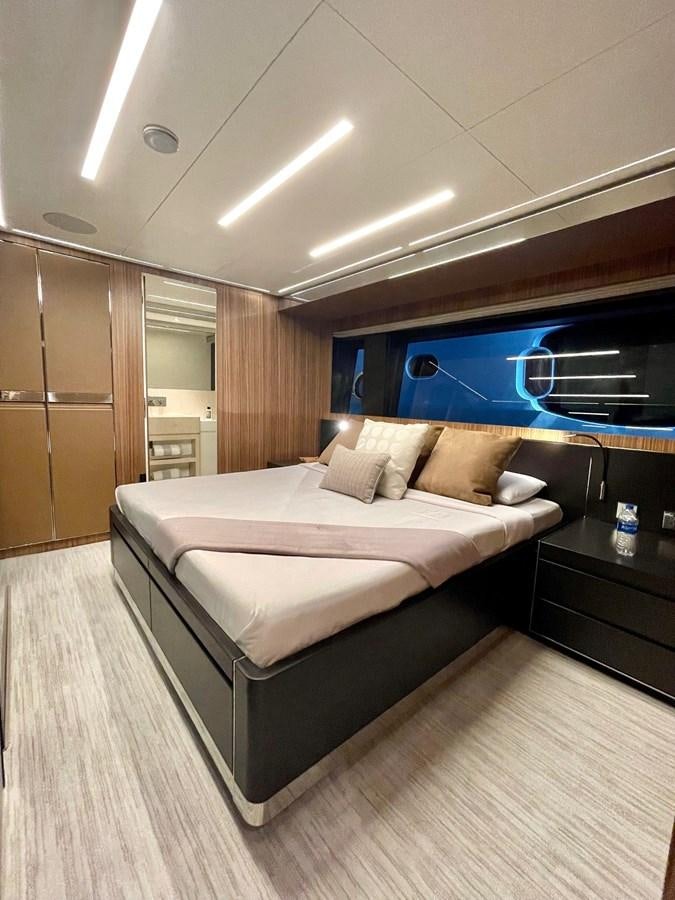 a bed in a room aboard 100 RIVA CORSARO Yacht for Sale