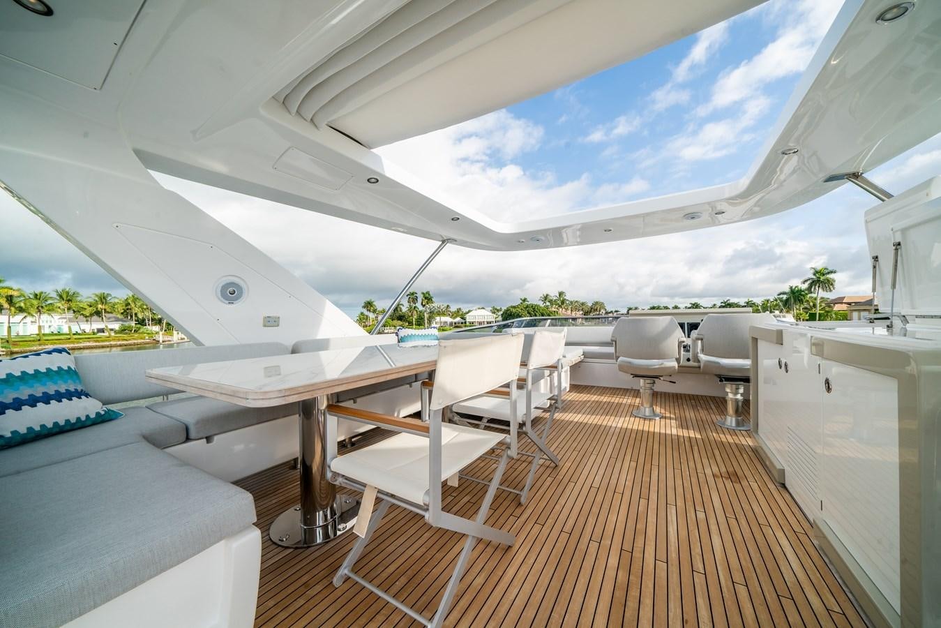 a boat on a deck aboard CIAO BELLA Yacht for Sale