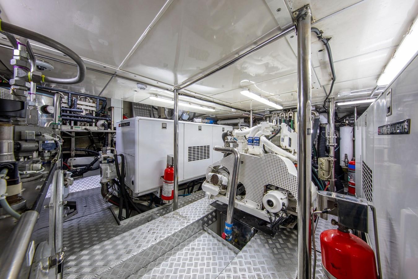 a large room with machinery aboard MYSTERY Yacht for Sale