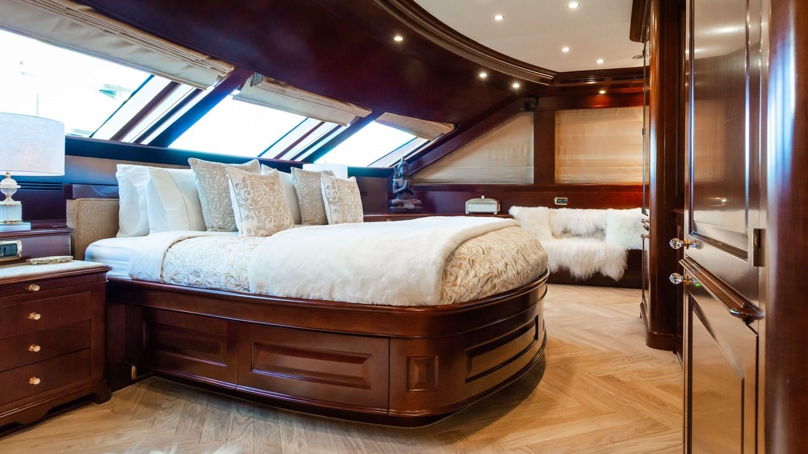 a bed in a room aboard GIORGIA Yacht for Sale