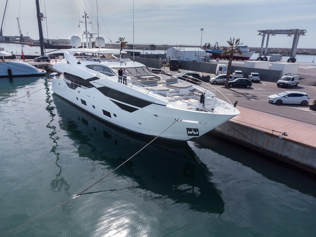 a boat docked at a pier aboard SUNSEEKER 116 -  QART HADASHT Yacht for Sale