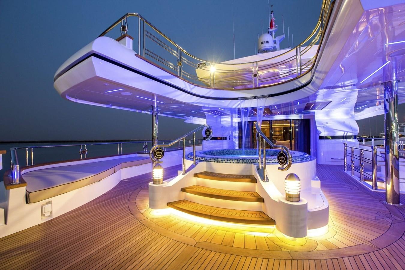 a model of a space ship aboard MAJESTY 155 Yacht for Sale