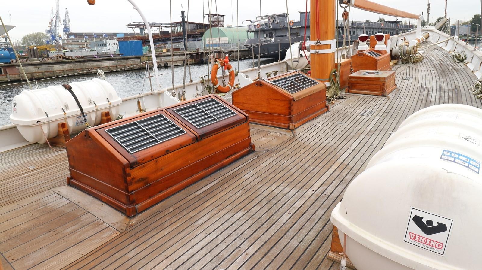 a boat on a deck aboard ARIES Yacht for Sale