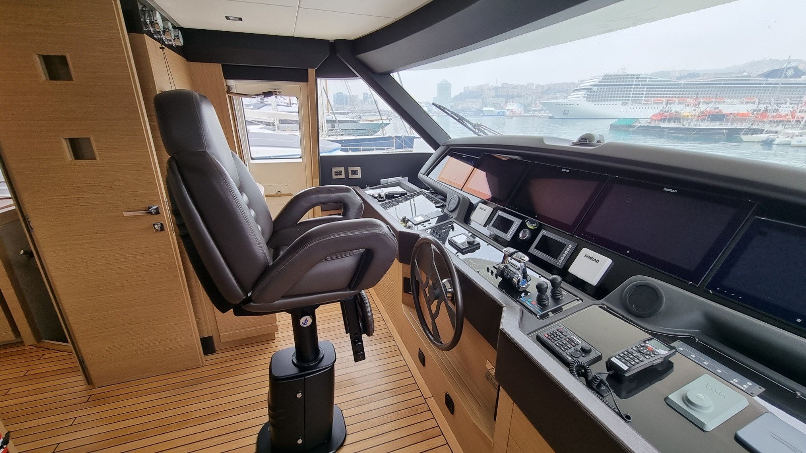 a room with a desk and a computer aboard MERIDIANA Yacht for Sale
