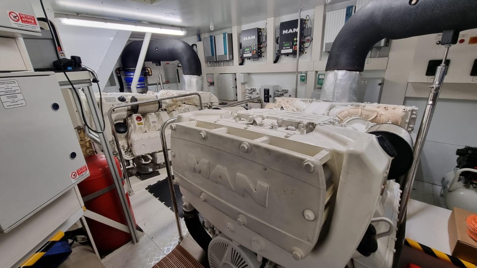 a machine in a factory aboard MERIDIANA Yacht for Sale