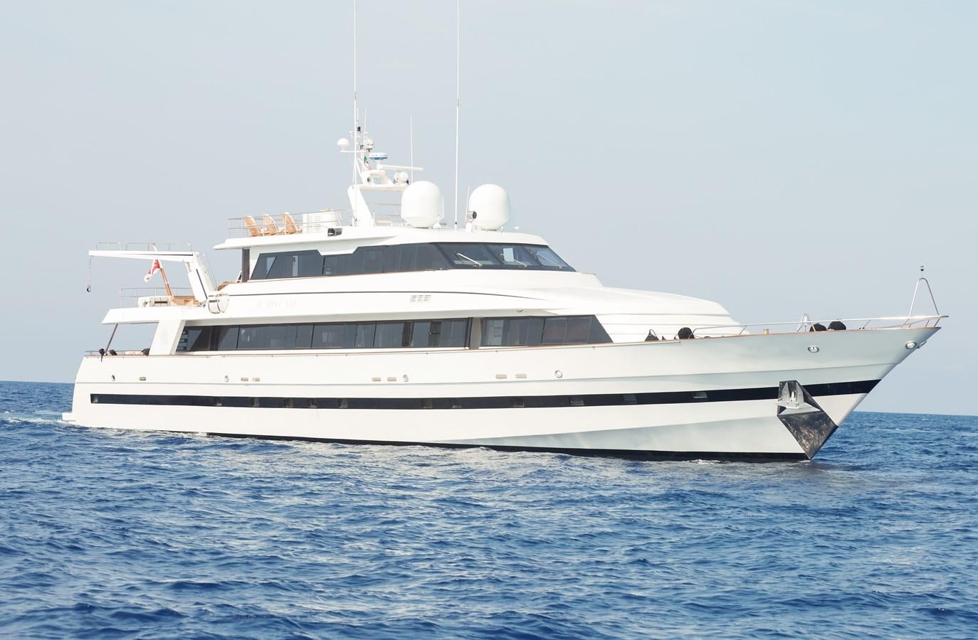 a white yacht in the water aboard SEA LADY II Yacht for Sale