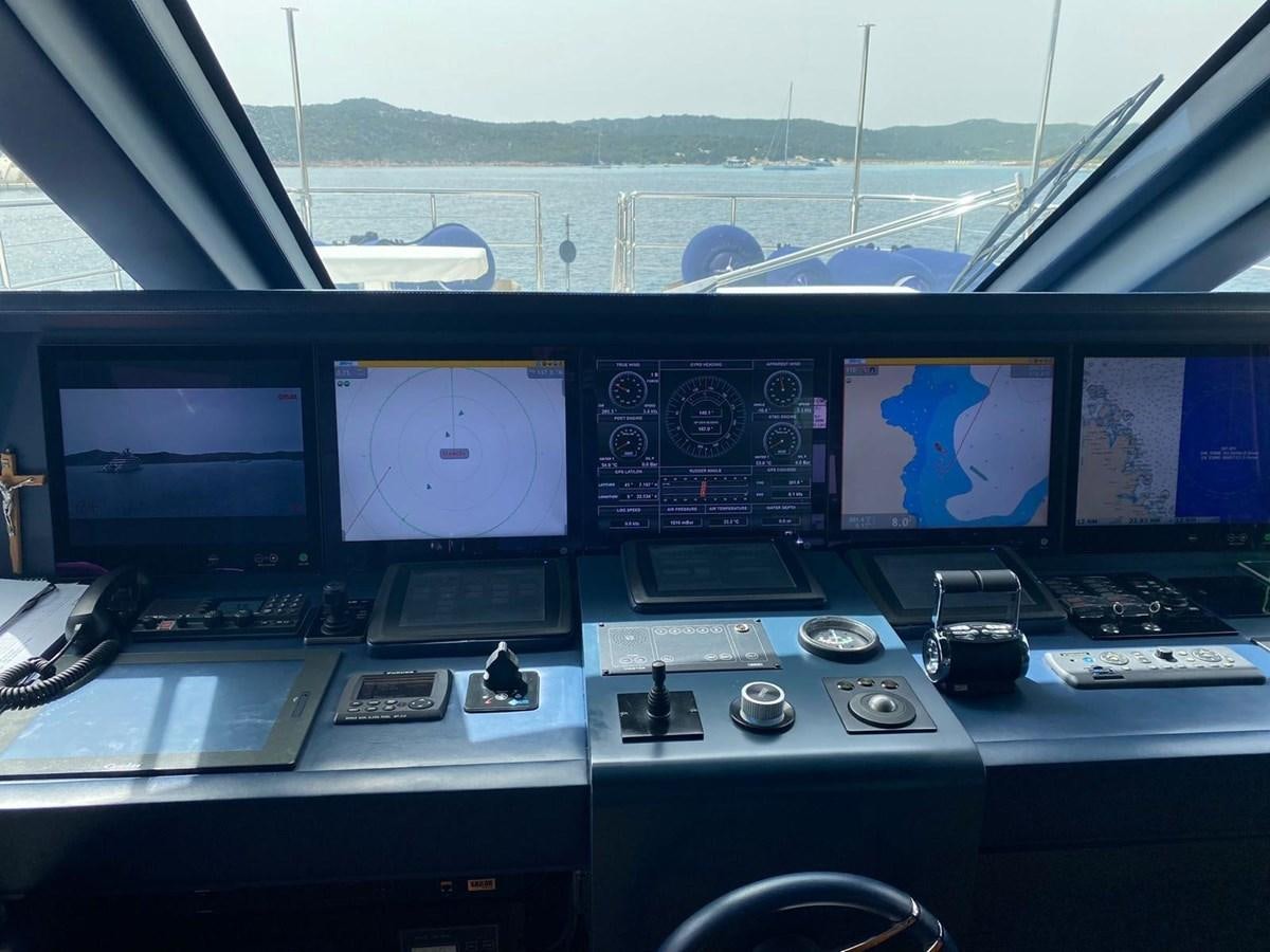 inside of a cockpit aboard CLASSIC 121 Yacht for Sale