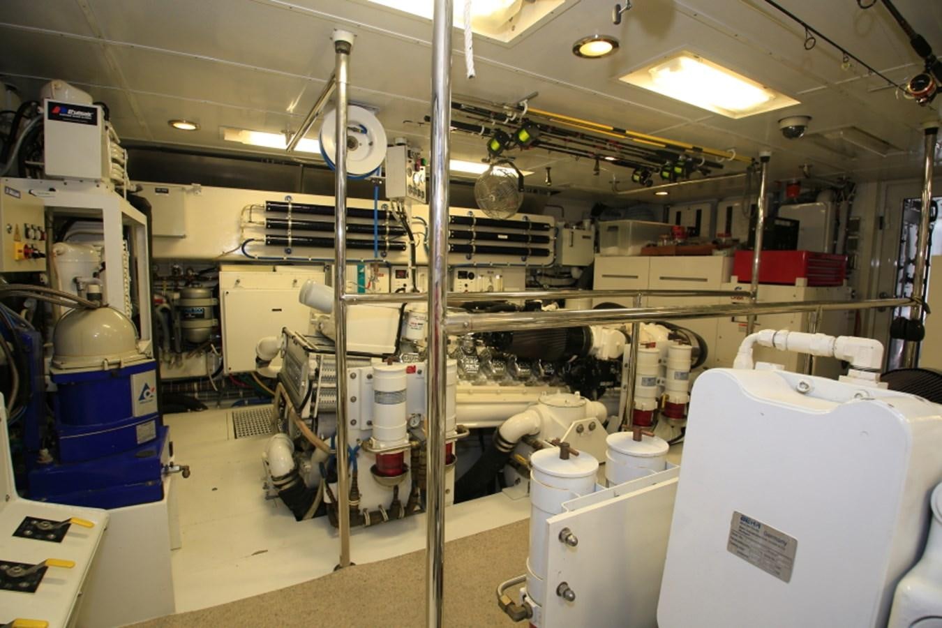a room with machinery and equipment aboard SUNDAY MONEY Yacht for Sale