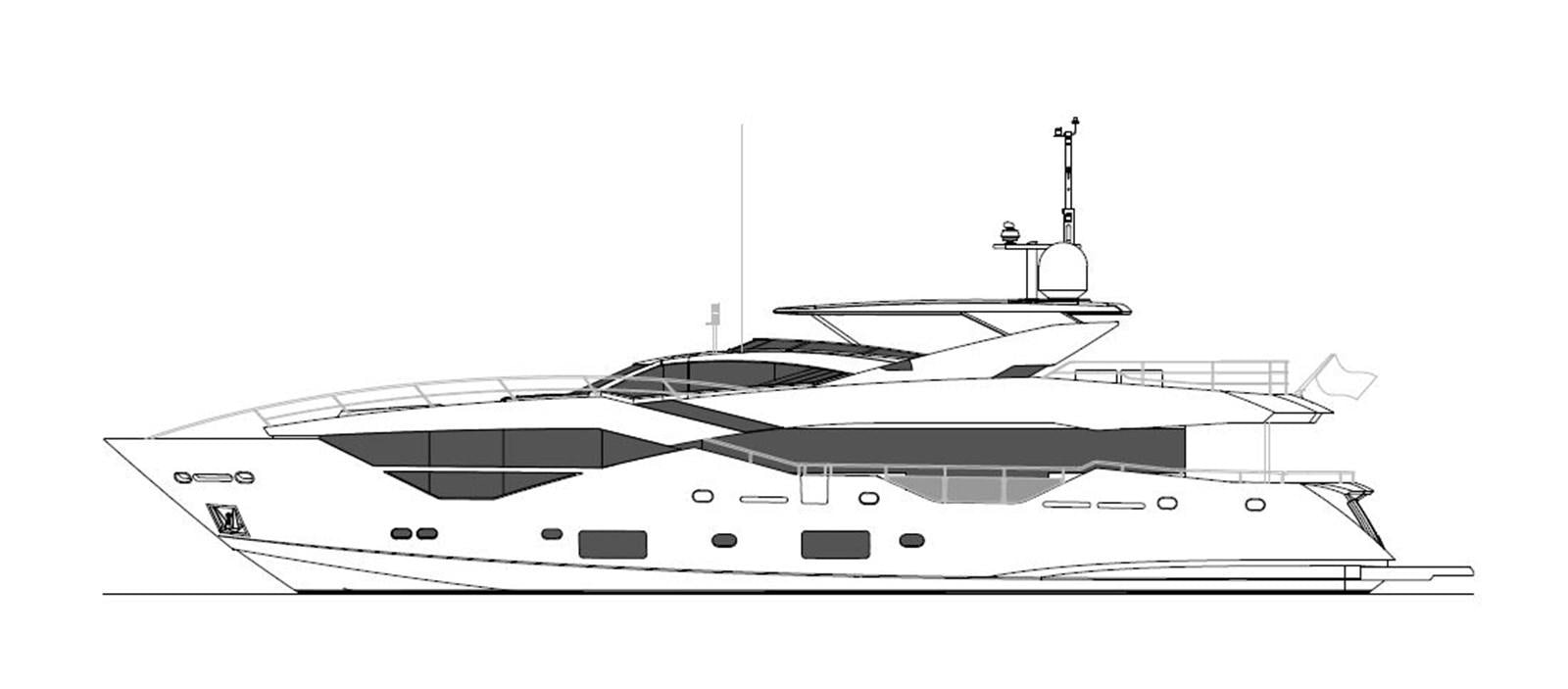 a black and white drawing of a ship aboard HKMAS Yacht for Sale