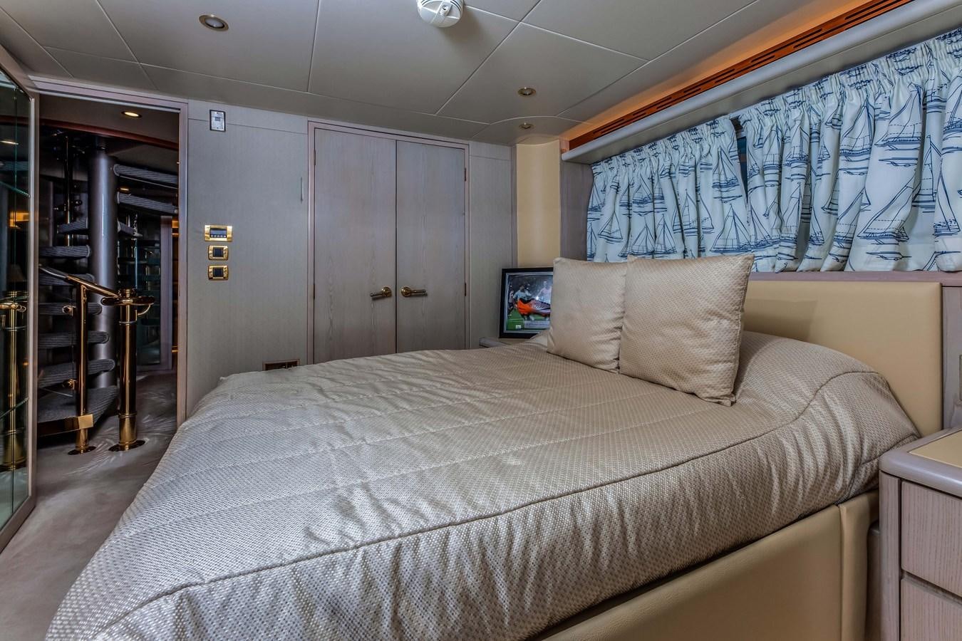 a bed in a room aboard WILDE WHALE Yacht for Sale