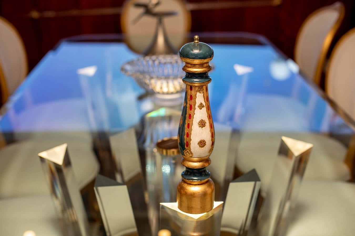 a trophy on a table aboard WILDE WHALE Yacht for Sale