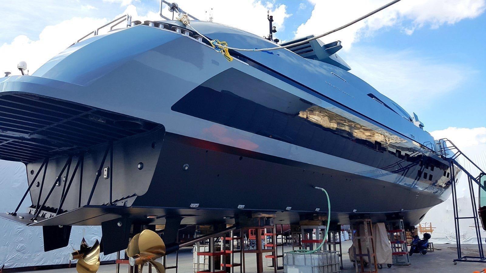 a large boat docked aboard BLUE PRINCESS STAR Yacht for Sale