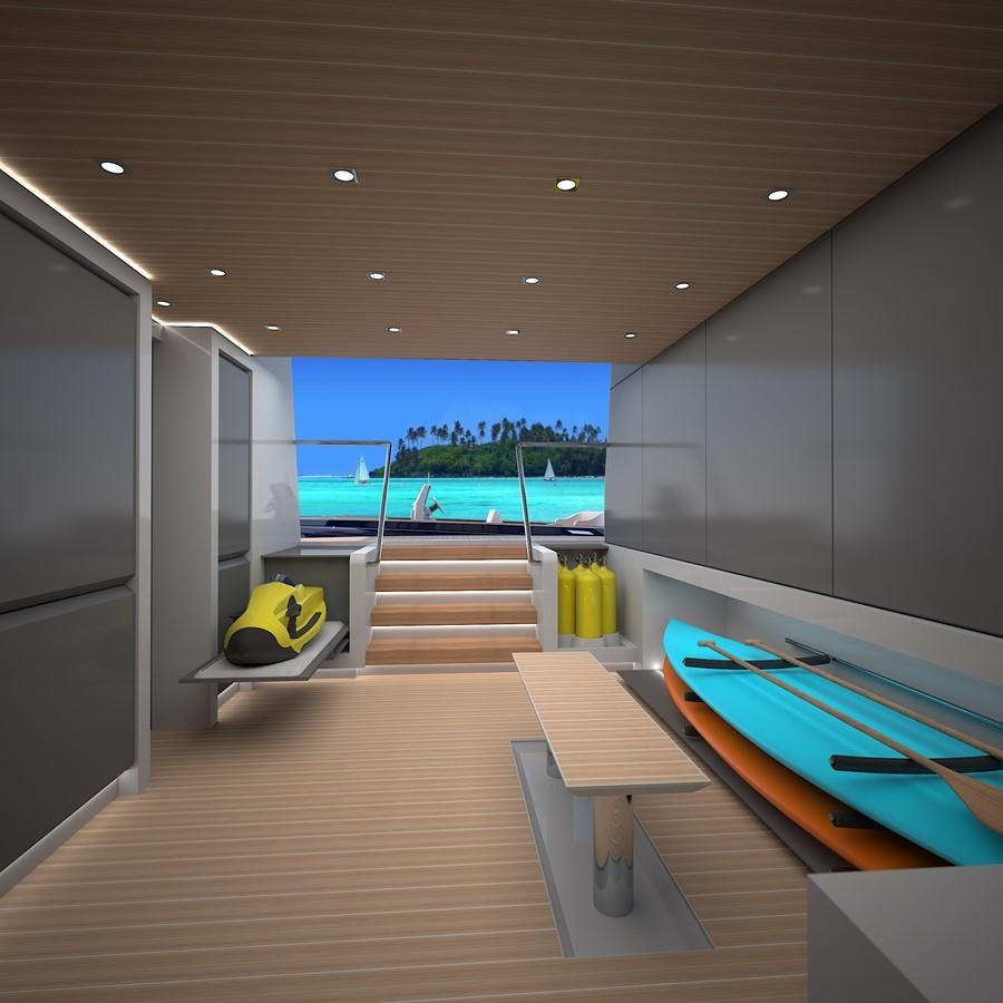 a pool table in a room aboard BURGER 122 TRI-DECK Yacht for Sale