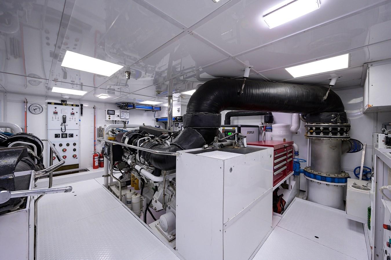 a large factory with many machines aboard REVIVE Yacht for Sale